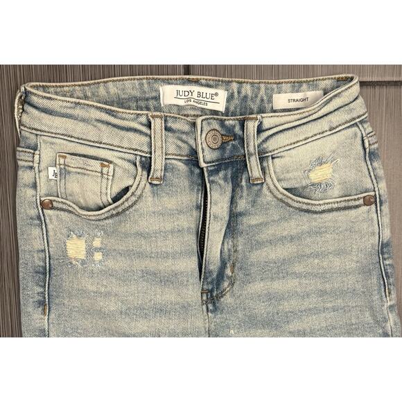 Judy Blue The Bees Knees Straight Fit Size 0/24 High Waisted Bottom Slit - Picture 5 of 11